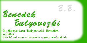 benedek bulyovszki business card